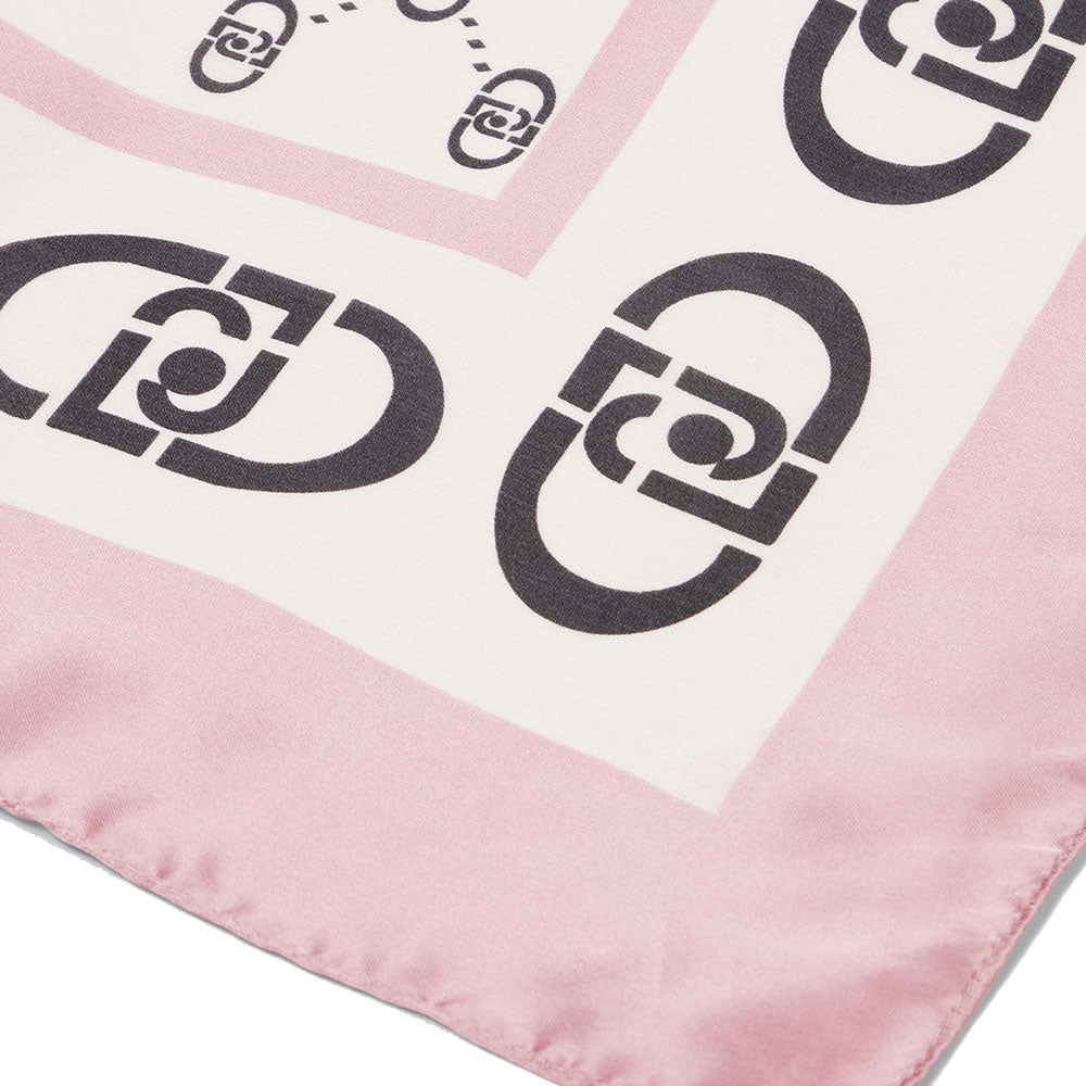 Foulard Donna 120 x 120 cm LIU JO Better Rosa con Logo