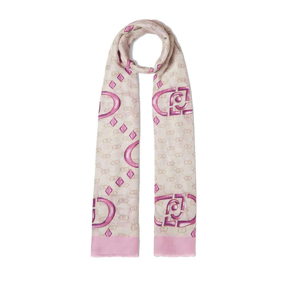 Stola Donna 90 x 180 cm LIU JO in Modal Rosa con Logo