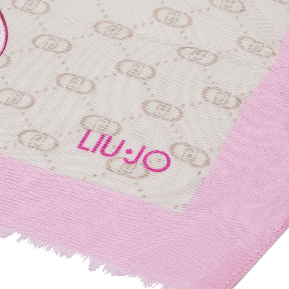 Stola Donna 90 x 180 cm LIU JO in Modal Rosa con Logo
