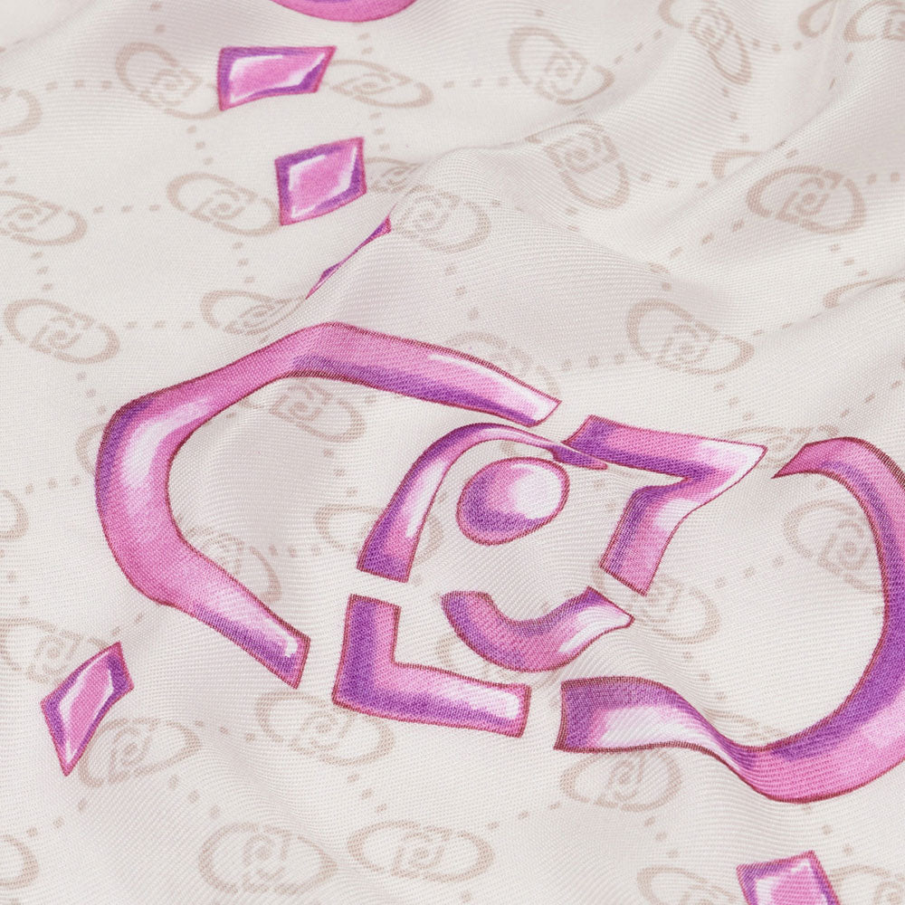 Stola Donna 90 x 180 cm LIU JO in Modal Rosa con Logo