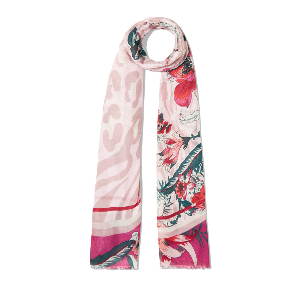 LIU JO 
Damen Stola 90x180cm Floral Animal Print Rot