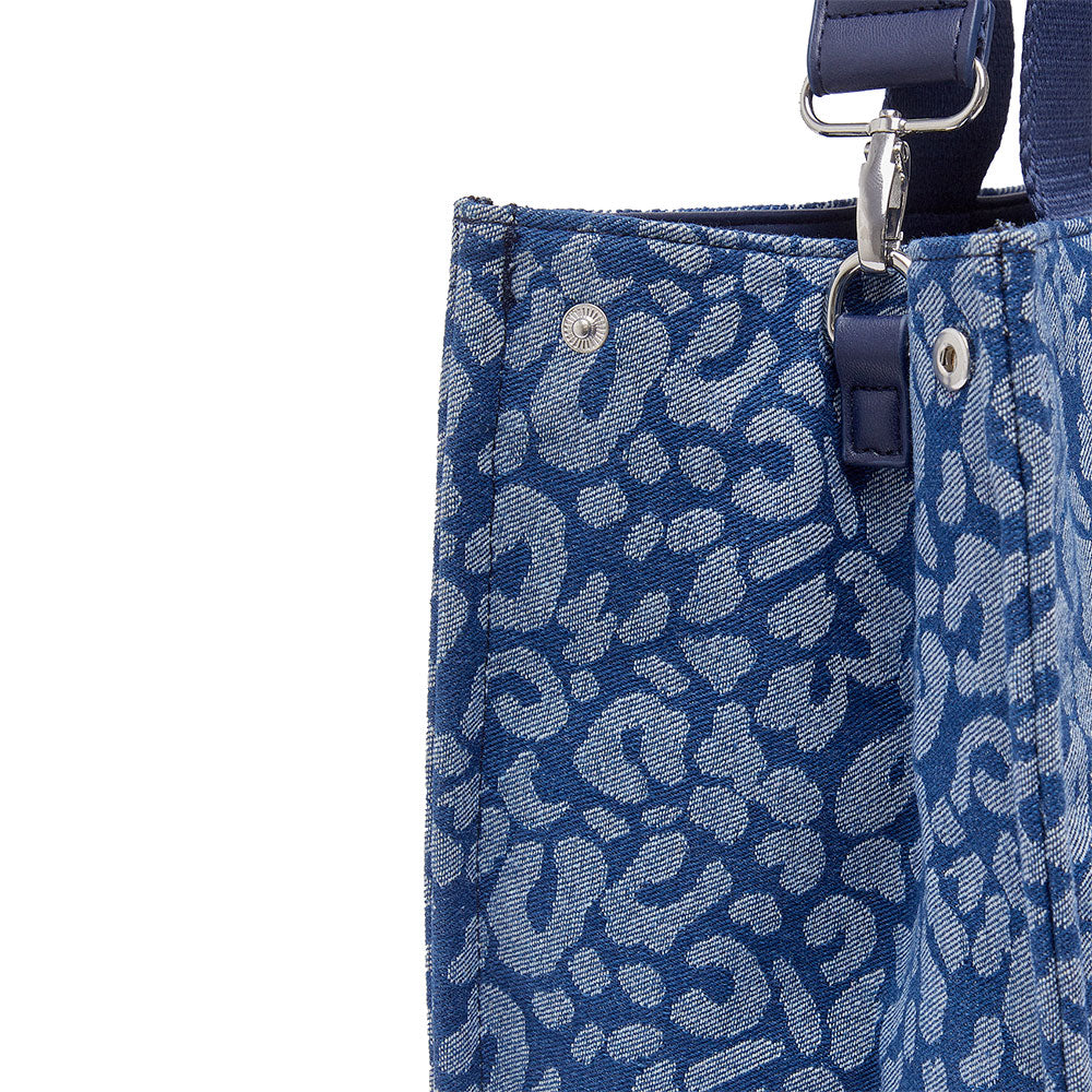 Tote Bag Large LIU JO in Denim stampa Animalier