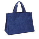 Tote Bag Large LIU JO in Maglia Blu Scuro con Logo Jacquard