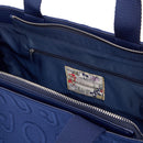 Tote Bag Large LIU JO in Maglia Blu Scuro con Logo Jacquard