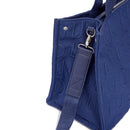 Tote Bag Large LIU JO in Maglia Blu Scuro con Logo Jacquard