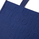 Tote Bag Large LIU JO in Maglia Blu Scuro con Logo Jacquard