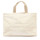 Großer Shopper LIU JO aus cremweißem Strick mit Jacquard-Logo