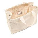 Großer Shopper LIU JO aus cremweißem Strick mit Jacquard-Logo