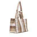 Tote Bag Large LIU JO in Canvas a Righe color Sabbia