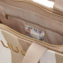 Tote Bag Large LIU JO in Canvas a Righe color Sabbia