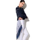 Foulard Donna 120 x 120 cm LIU JO in Tessuto Stampato Blu Scuro