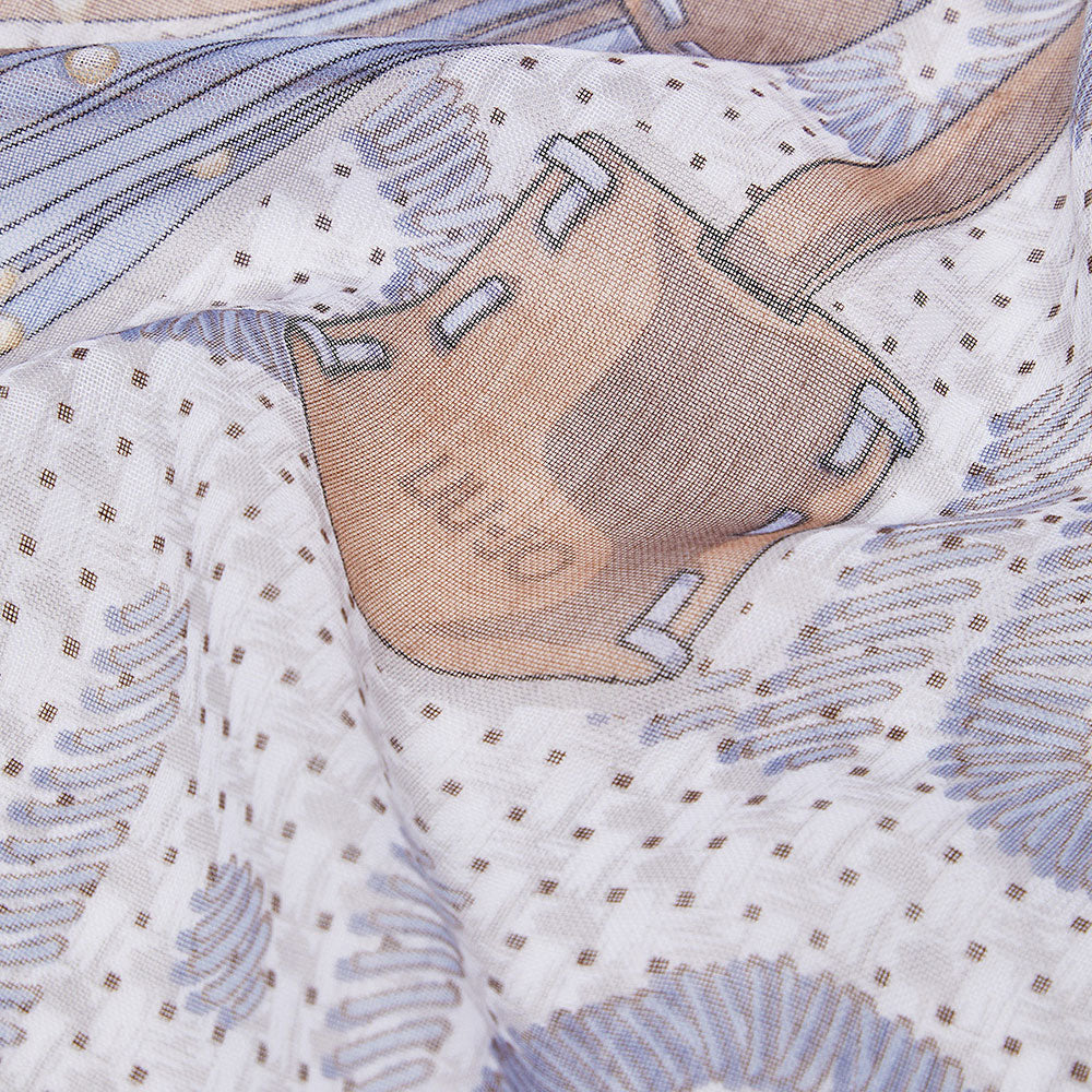 Foulard Donna 120 x 120 cm LIU JO in Tessuto Stampato Blu Scuro