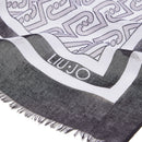 Stola Donna 70 x 180 cm LIU JO in Tessuto Nero stampa LJ All Over