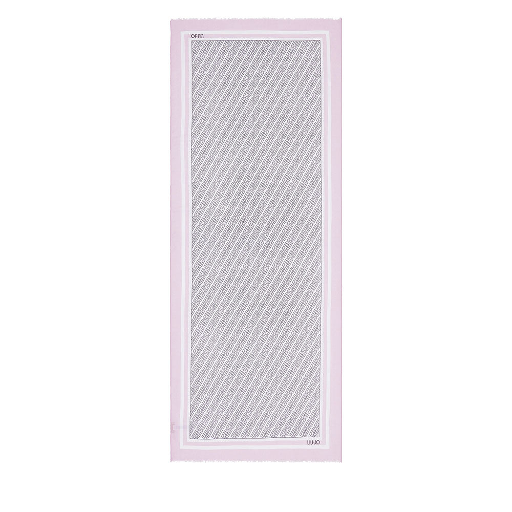 Stola Donna 70 x 180 cm LIU JO in Tessuto Rosa stampa LJ All Over