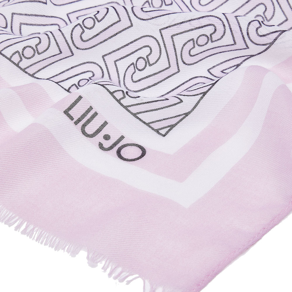 Stola Donna 70 x 180 cm LIU JO in Tessuto Rosa stampa LJ All Over