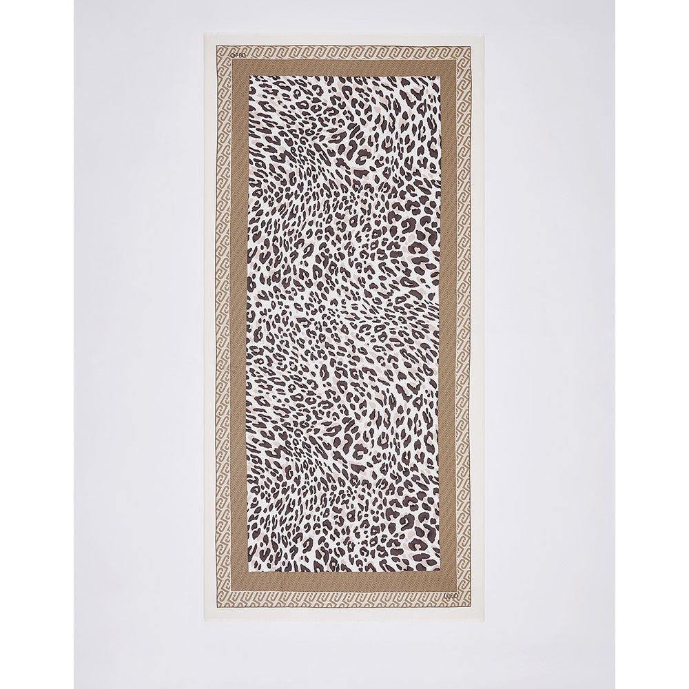 Stola Donna 90 x 180 cm LIU JO in Modal stampa Animalier Naturale