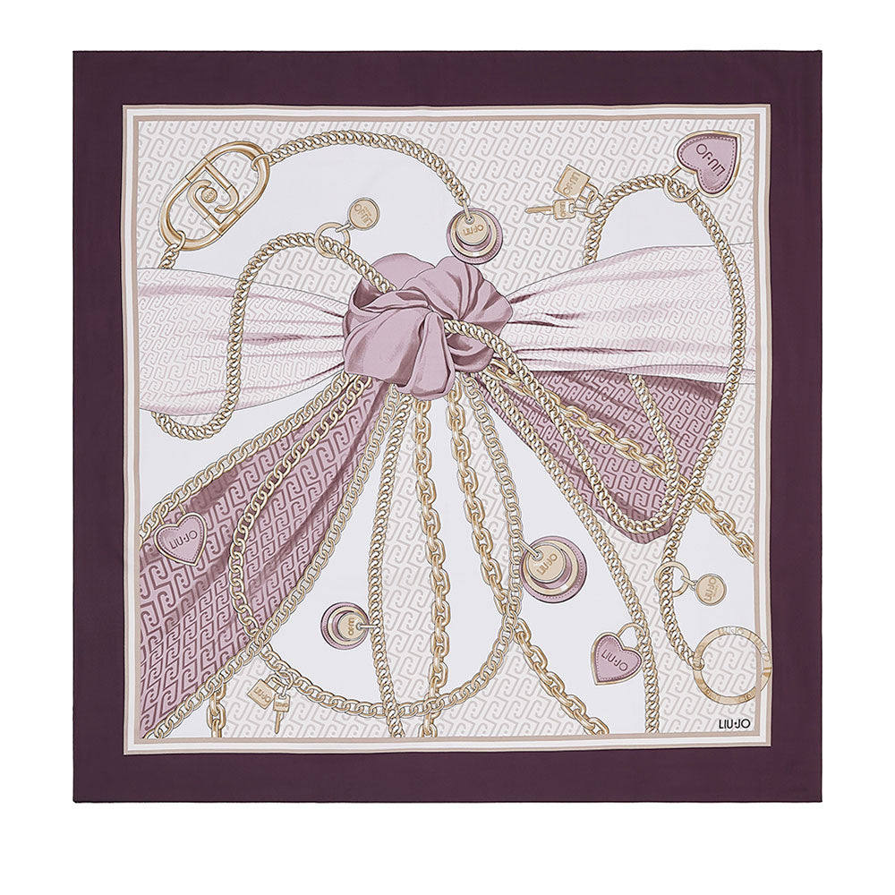 Foulard Donna 120 x 120 cm LIU JO in Tessuto stampa Fiocco Marrone