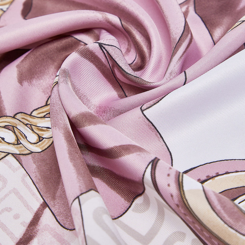 Foulard Donna 120 x 120 cm LIU JO in Tessuto stampa Fiocco Marrone