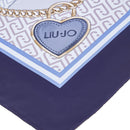 Foulard Donna 120 x 120 cm LIU JO in Tessuto stampa Fiocco Blu Scuro