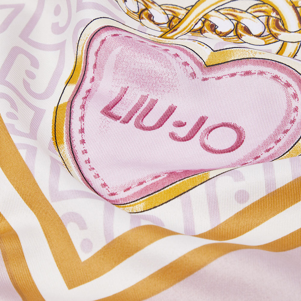 Foulard Donna 120 x 120 cm LIU JO in Tessuto stampa Fiocco Rosa