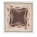 Foulard Donna 120 x 120 cm LIU JO in Tessuto Riciclato Beige Stampa Nastri
