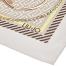 Foulard Donna 120 x 120 cm LIU JO in Tessuto Riciclato Beige Stampa Nastri