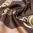 Foulard Donna 120 x 120 cm LIU JO in Tessuto Riciclato Beige Stampa Nastri