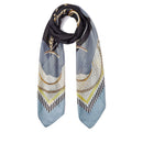 Foulard Donna 120 x 120 cm LIU JO in Tessuto Riciclato Azzurro Stampa Nastri