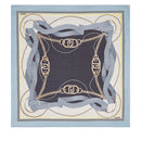 Foulard Donna 120 x 120 cm LIU JO in Tessuto Riciclato Azzurro Stampa Nastri