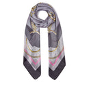 Foulard Donna 120 x 120 cm LIU JO in Tessuto Riciclato Nero Stampa Nastri