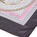 Foulard Donna 120 x 120 cm LIU JO in Tessuto Riciclato Nero Stampa Nastri