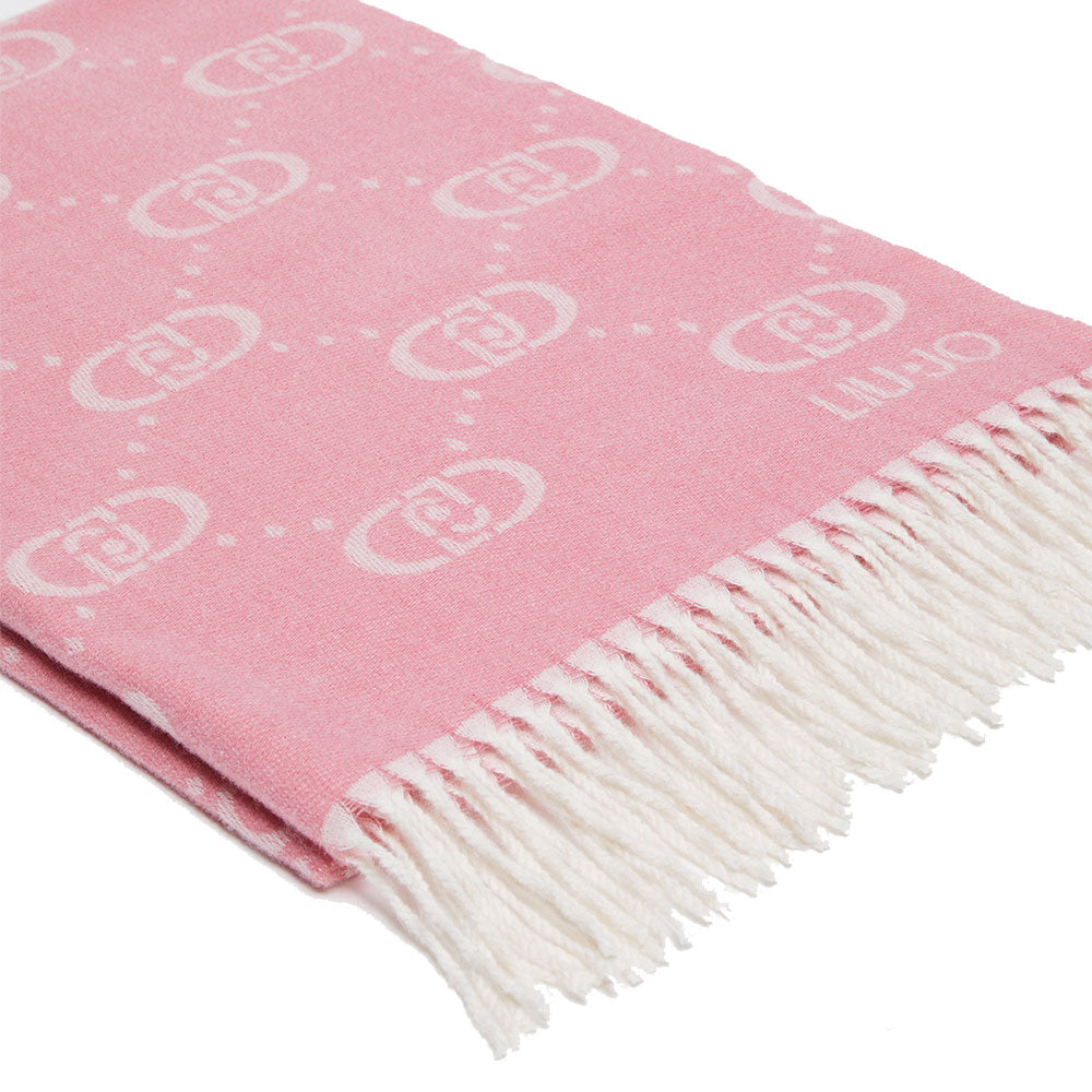 Stola Donna 70 x 180 cm LIU JO con Logo Jacquard Rosa