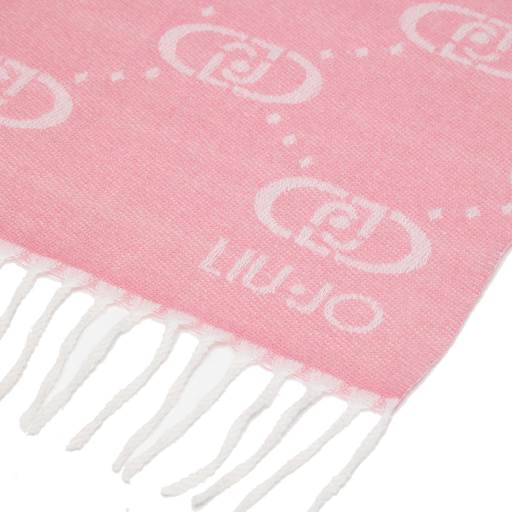 Stola Donna 70 x 180 cm LIU JO con Logo Jacquard Rosa