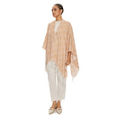 Poncho Donna LIU JO con Logo Monogram Jacquard color Cammello