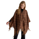 LIU JO Damen-Poncho mit Monogramm-Jacquard-Logo in Dunkelbraun