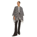 Poncho Donna LIU JO con Logo Monogram Jacquard Grey Cloud