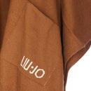 LIU JO Damenponcho aus kamelfarbenem Strick mit Logo