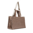 Women's Camel Coated Fabric Tote Bag LIU JO with Teddy Details