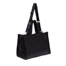Women's Black Coated Fabric Tote Bag LIU JO with Teddy Details
