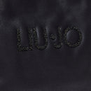 Women's Black Coated Fabric Tote Bag LIU JO with Teddy Details