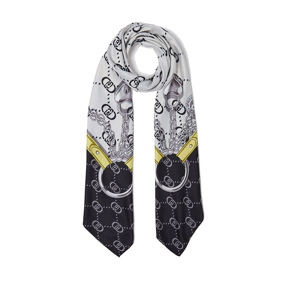 Foulard Donna 120 x 120 cm LIU JO con Logo Monogram Nero