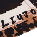 Foulard Donna 70 x 180 cm LIU JO in Tessuto Garzato stampa Animalier con Logo Cammello