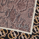 Foulard Donna 120 x 120 cm LIU JO Better Mix Print con Logo Monogram Marrone