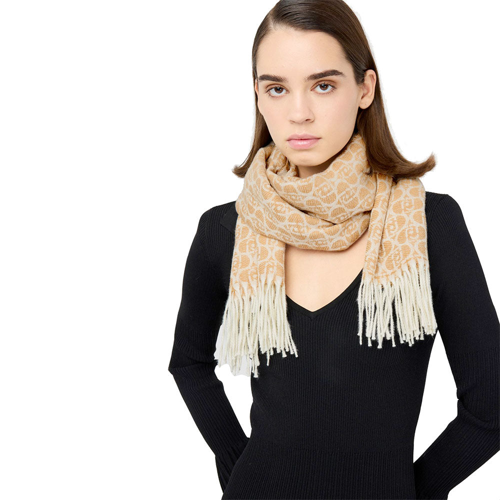 Stola Donna 65 x 180 cm LIU JO in Tessuto Jacquard color Cammello