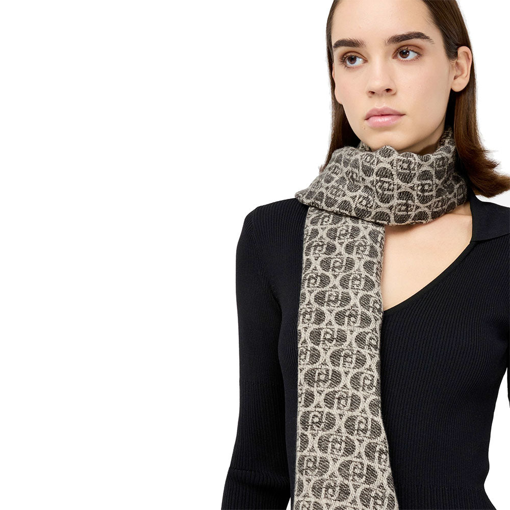 Stola Donna 65 x 180 cm LIU JO in Tessuto Jacquard Nero