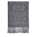 Stola Donna 65 x 180 cm LIU JO in Tessuto Garzato Grey Cloud con Logo Embossed