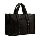Shopping Bag Donna LIU JO in Tessuto Spalmato Effetto Montone e Inserti Teddy Nero