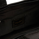 Shopping Bag Donna LIU JO in Tessuto Spalmato Effetto Montone e Inserti Teddy Nero