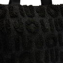 Shopping Bag Donna LIU JO in Tessuto Misto Lana con Logo in Teddy All Over Nero