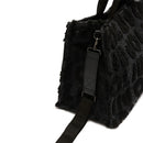 Shopping Bag Donna LIU JO in Tessuto Misto Lana con Logo in Teddy All Over Nero